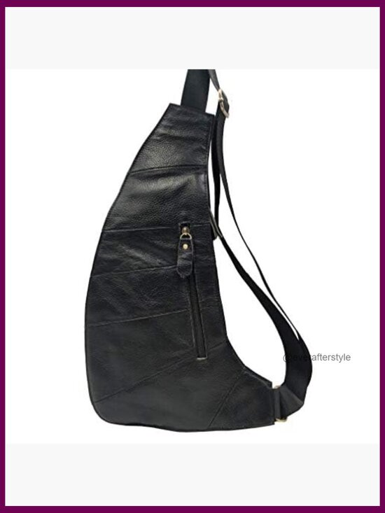 Genuine Cowhide Leather Sling Bag Crossbody Backpack Daypack Travel Hiking main image 4